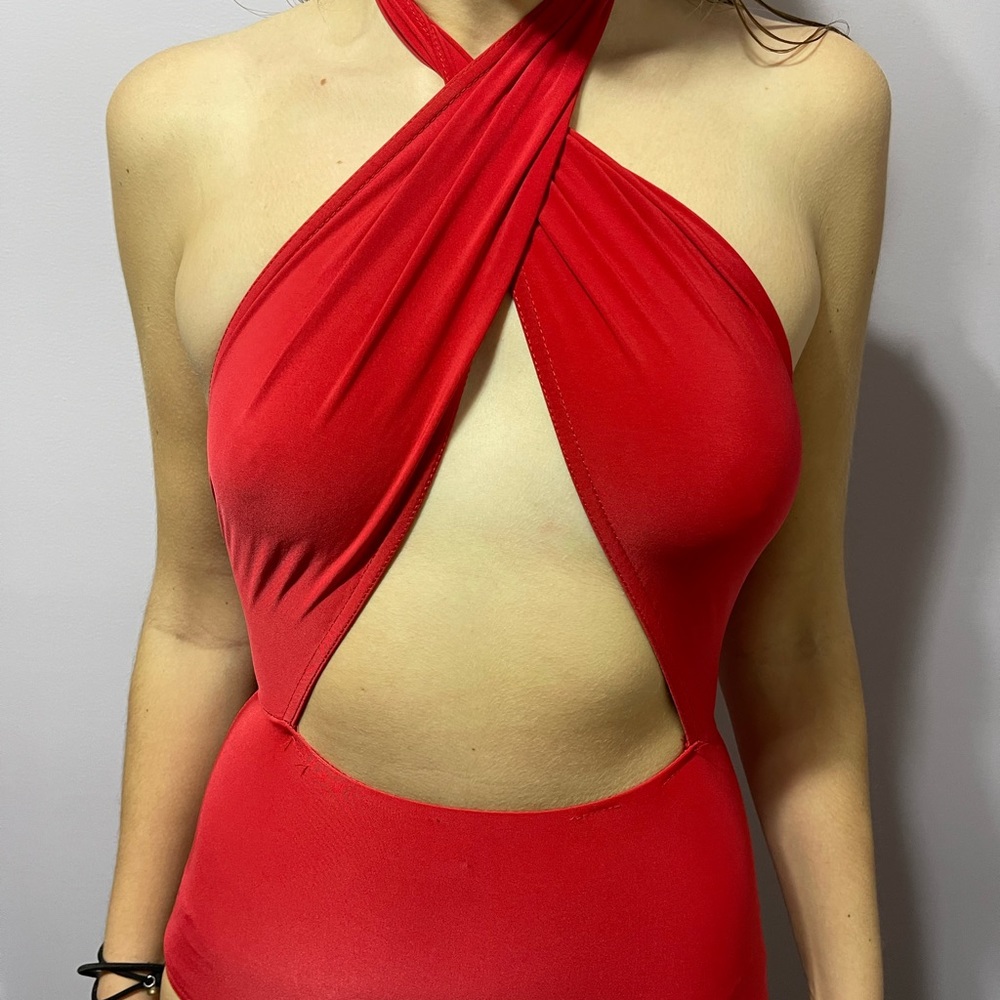 nasty gal red bodysuit